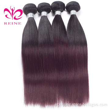 8A grade  color ombre 99j hair weave red braiding hair piece, human hair weave bundles
